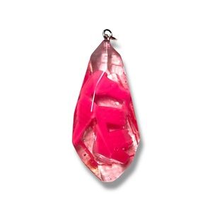 New Clear Resin Crystal Pendant Pink Barbie Heel Charm